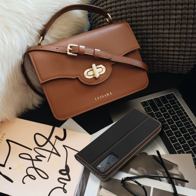 Kožené pouzdro SMART PRO s chlopní a pouzdrem pro iPhone 15, černé