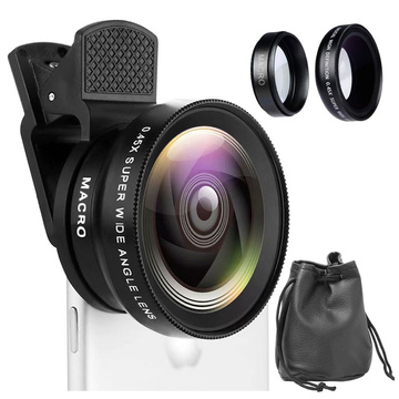 Lens smartphone lens 2in1 kit Alogy Lens clip 0.45X Macro 12.5X wide