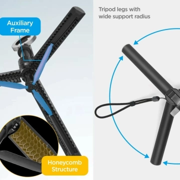 Selfie Stick Stick Stativ Spigen S580W MagSafe Bluetooth Držák telefonu Fotografie Dálkové ovládání Black