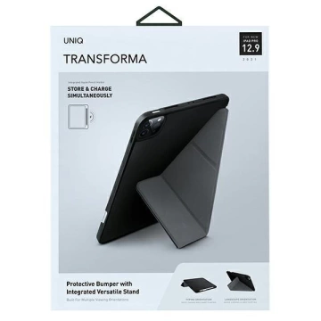 UNIQ puzdro pre Transforma iPad Pro 12,9" (2021) Antimikrobiálna čierna / ebenová čierna