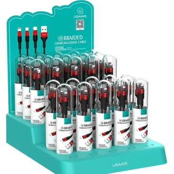 USAMS Pletený kabel U5 2A lightning red/red 1,2m SJ220IP02 (US-SJ220)