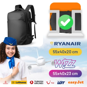 Mark Ryden 17,3" Laptop-Reiserucksack, vielseitig und wasserdicht, 28 l (49 × 33 × 12 cm) – Schwarz