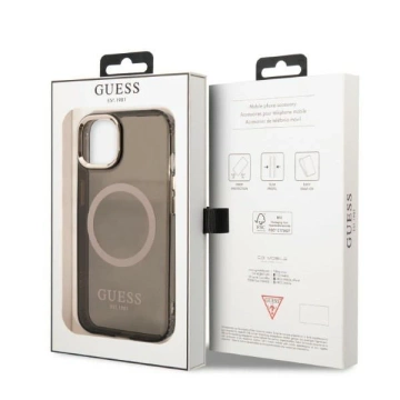 Etui Guess GUHMP13MHTCMK für iPhone 13 6,1" Hartschale Gold Outline Translucent MagSafe