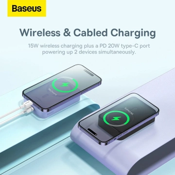 Powerbank Baseus Magnetic Mini 20000 mAh 20W Czarny + Kabel USB-C