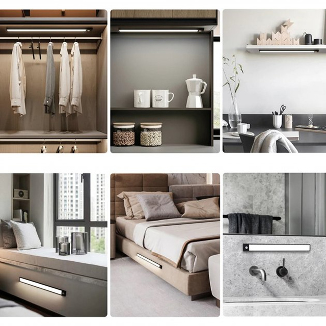 Lampa Alogy Slim LED podskrinkové osvetlenie nábytku s magnetom so snímačom batérie 40cm čierna