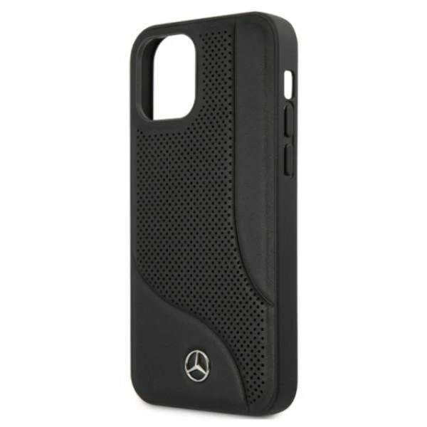 Захисний чохол Mercedes MEHCP12MCDOBK для Apple iPhone 12 / 12 Pro 6.1" black/black hardcase Leather Perforated Area