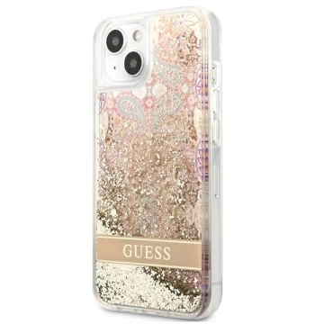 Guess GUHCP13SLFLSD iPhone 13 mini 5,4" złoty/золотий твердий чохол Paisley Liquid Glitter