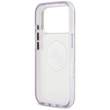 Etui Ochronne do iPhone 17 Pro Karl Lagerfeld IML Glitter K&C Heads MagSafe Fioletowy