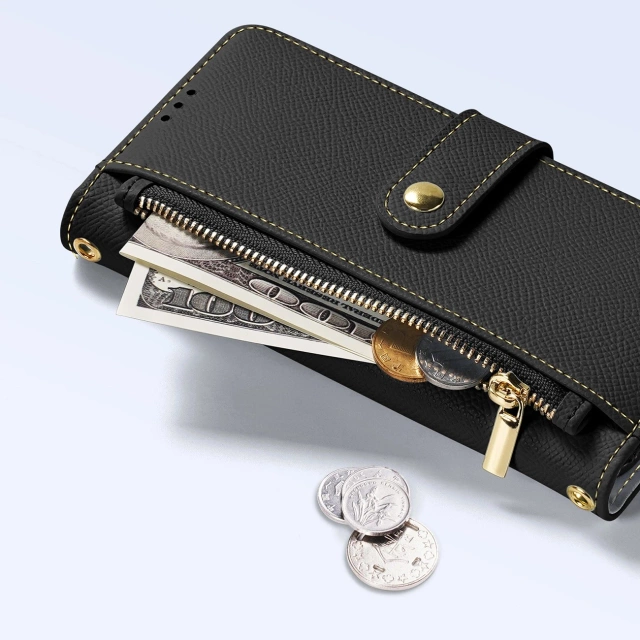 Kožené pouzdro Dux Ducis Lawa Wallet Mag pro iPhone 15 Pro Max, černé