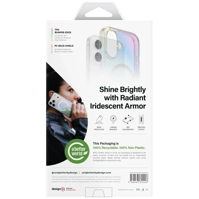 Etui Ochronne do iPhone 17 UNIQ Iridescia MagClick Holo Quartz