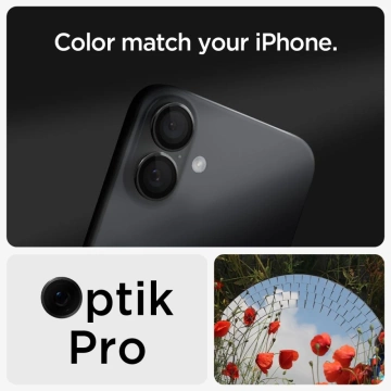 Tvrdené sklo Chránič fotoaparátu Spigen Optik.Tr "EZ FIT" Chránič fotoaparátu 2-PACK pre Apple iPhone iPhone 16 / 16 Plus čierny