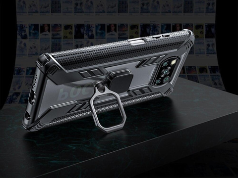 Pancerne etui Alogy Ring Carbon Holder pro Xiaomi Poco X3 NFC