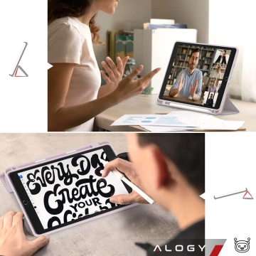 Puzdro na Apple iPad 10.2 9 Gen 8/7 2021/2020/2019 Smart Pencil Case Alogy TPU Kryt na tablet ružový