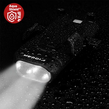 Držák telefonu na kolo 4v1 LED světlo T6 Přední Bell Bike Horn Powerbanka 3000mAh černá