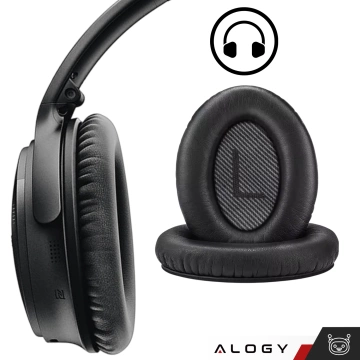 Nauszniki 2x wymienne pady gąbki do słuchawek do Bose QC35 QC25 QC15 2 AE2 QC2 Alogy Earpads Czarne