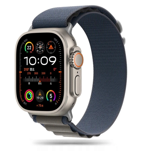 Nylon Pro Apple Watch remienok 4 / 5 / 6 / 7 / 8 / 9 / se / ultra 1 / 2 (42 / 44 / 45 / 49 mm) sivý