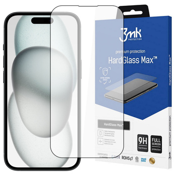Tvrzené sklo pro Apple iPhone 15 3mk HardGlass Max ochranná fólie na displej Black