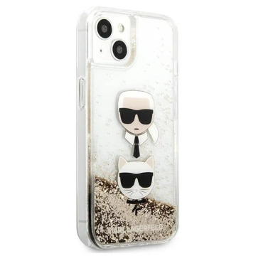 Karl Lagerfeld KLHCP13SKICGLD iPhone 13 mini 5,4" zlatý/zlatý pevný obal Liquid Glitter Karl