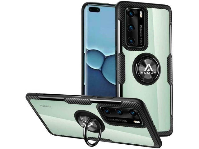 Etui Alogy Ring Holder Clear Armor für Huawei P40 schwarz