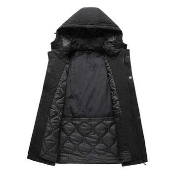 Vyhřívaná vyhřívaná elektrická bunda Unisex velikost XL zimní s kapucí HJ2 Mozos černá