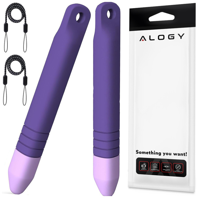 2x dotykové pero s kapacitným dotykovým displejom pre telefónny tablet Alogy dotykové pero pre deti 10 cm fialové