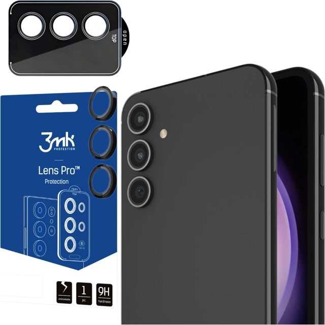 Glass For Samsung Galaxy S23 FE Camera Protector Lens 3mk Lens Protection Pro Black Protective Cover