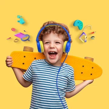 Накладні навушники Joyroom 3.5mm mini jack для дітей kids сині (JR-HC1 blue)