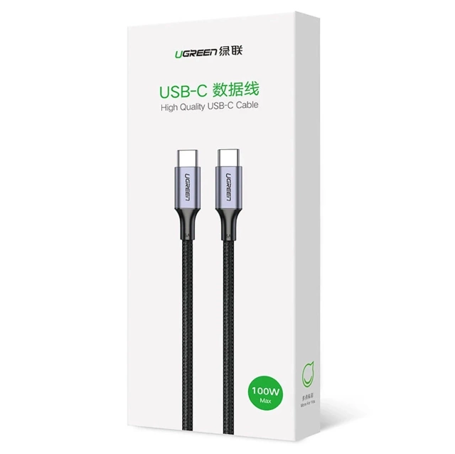 Kabel USB-C – USB-C 100W 5A 1.5m Ugreen US316 90120 PD QC FCP Szary