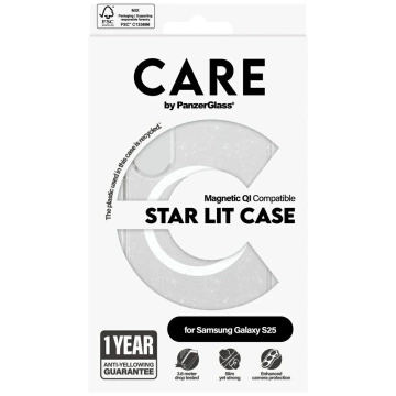 Průhledný kryt Etui pro Samsung Galaxy S25 CARE od PanzerGlass Star Lit