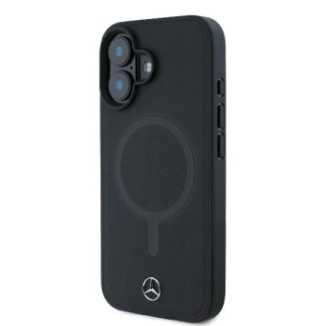 Чохол Mercedes для iPhone 16 Plus 6.7" Black Hardcase Smooth Leather MagSafe