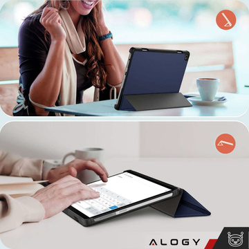 Puzdro Etui Alogy Book Cover Case pre Lenovo M10 3gen. 10,1” 2022 TB-328FU TB-328XU Granatowe
