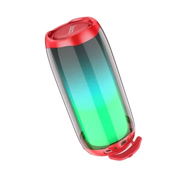 HOCO Głośnik Bluetooth HC8 Czerwony Przenośny LED RGB 1800 mAh 10W