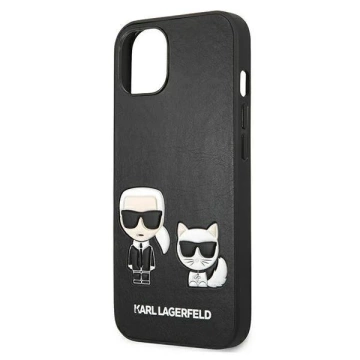 Karl Lagerfeld puzdro na iPhone 13 6,1" čierne/čierne pevné puzdro Ikonik Karl