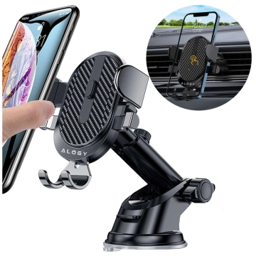 Alogy car holder for 6.5" phone, gravity, for windshield, dashboard Easy One Touch Black