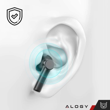 Bezdrátová sluchátka Alogy TWS Bluetooth 5.0 LED s nabíjecím pouzdrem IPX5, powerbankou USB-C, černá