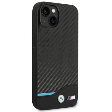BMW BMHCP14M22NBCK Phone Case for Apple iPhone 14 Plus 6.7" black/black Leather Carbon