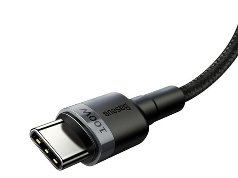 Kábel 2m Baseus Cafule USB-C Quick Charge 3.0 PD 2.0 100W 5A Szary