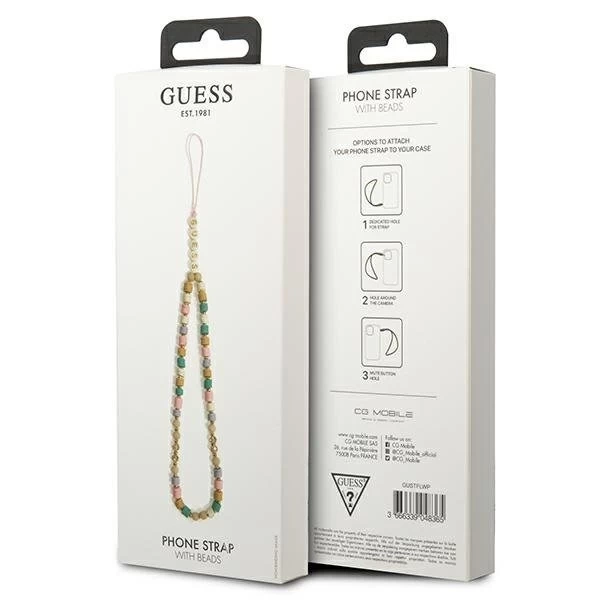 Кулон Guess GUSTFLWP Phone Strap рожевий Heishi Beads