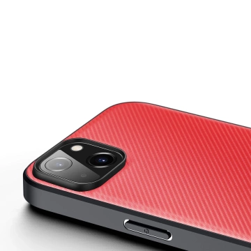 Puzdro a nylonový kryt Dux Ducis Fino pre iPhone 14 Plus červený