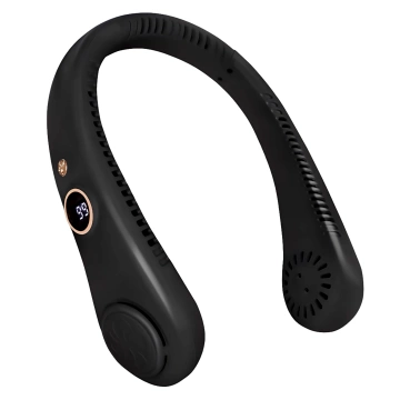 Alogy BreezeNeck™ krčný ventilátor mini cirkulátor s displejom 1500 mAh čierny