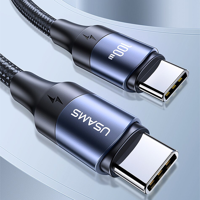 Чорний кабель USAMS USB-C до USB-C 100 Вт PD Fast Charge QC FCP 3 м