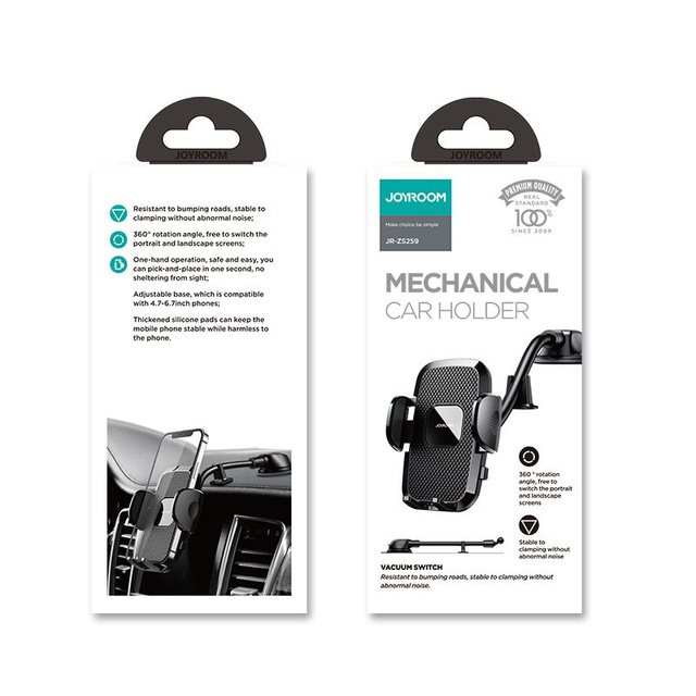 Joyroom JR-ZS259 car holder with an arm for the windshield / cockpit Black