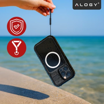 Vodotesné puzdro Alogy HydroArmor™ IP68 s priehľadným zadným pancierovým krytom 360 pre MagSafe pre Apple iPhone 16 Pro Max