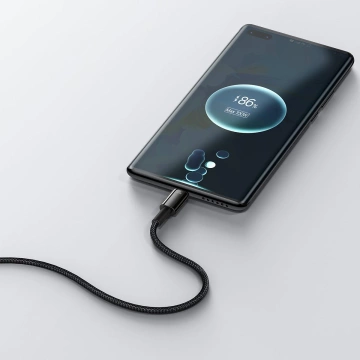 Baseus Tungsten Gold kábel USB-A - USB-C 480Mb/s 100W 2m čierny (CAWJ000101)