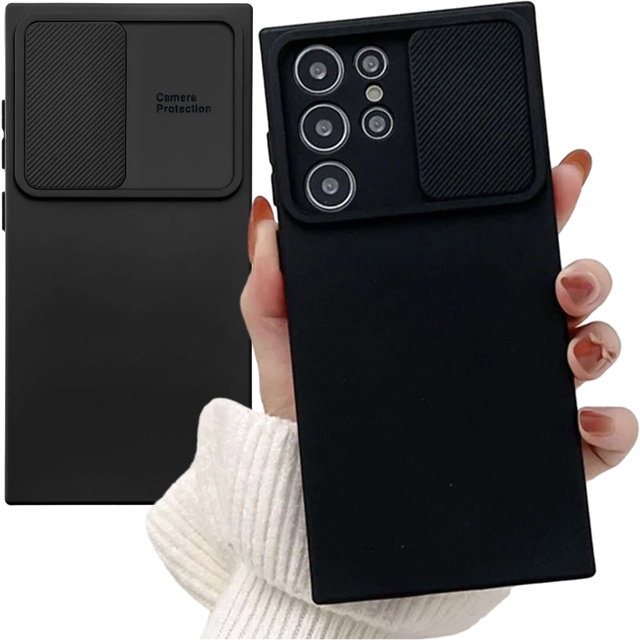 Pouzdro pro Samsung Galaxy S24 Ultra pancéřované pouzdro ochranný kryt fotoaparátu Slide Camshield Case Alogy černé