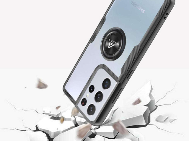 Etui Alogy Ring Holder Clear Armor pro Samsung Galaxy S21 Ultra czarne