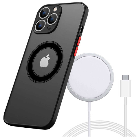 Чохол Apple iPhone 13 Pro Max Alogy Hybrid Mag Case для MagSafe із захистом камери Matte Black Qi Charger