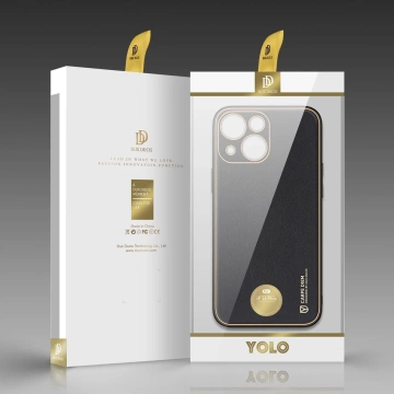 Dux Ducis Yolo case iPhone 14 Plus elegant cover з екологічної шкіри чорного кольору