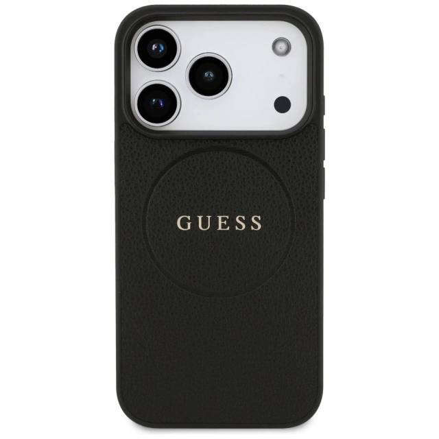 Etui do iPhone 17 Pro Guess Grained Ring MagSafe Black