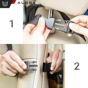 Car organizer for car seat backrest car seat Alogy protector for tablet Black 2x headrest holder